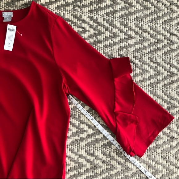 Chico’s size 3 ruffle sleeve tunic top - Picture 7 of 11